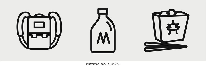 Set of 3 outline packicons