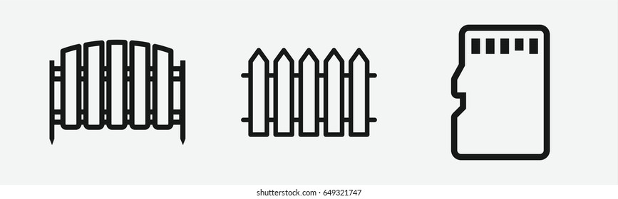 Set of 3 outline panelicons