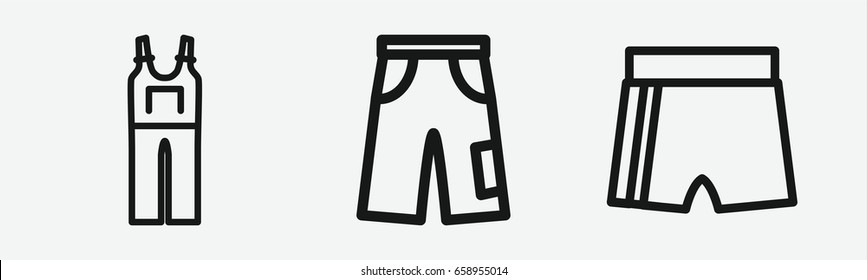 Set of 3 outline pantsicons