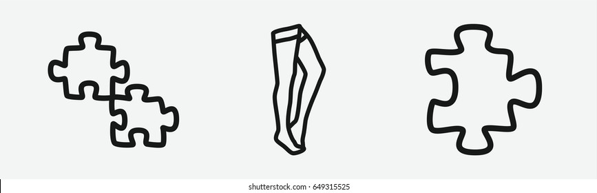 Set of 3 outline particons