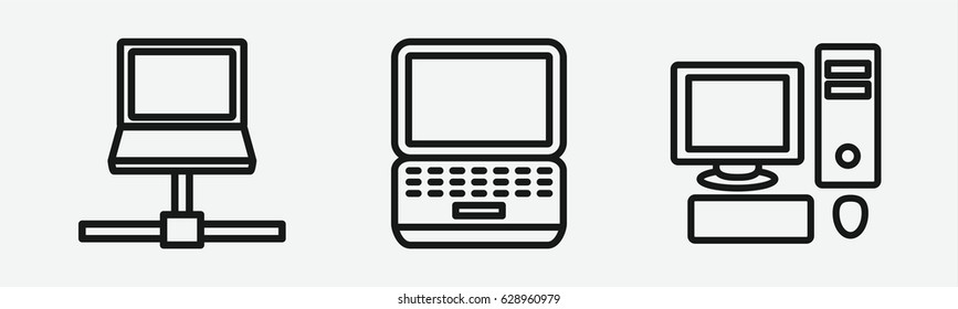 Set of 3 outline pcicons