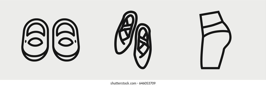 Set of 3 outline pinkicons