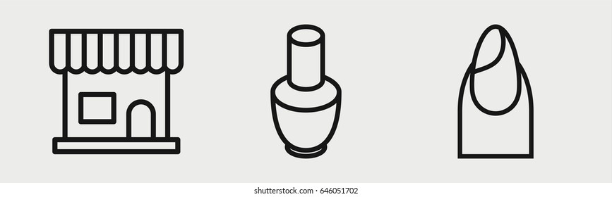 Set of 3 outline polishicons