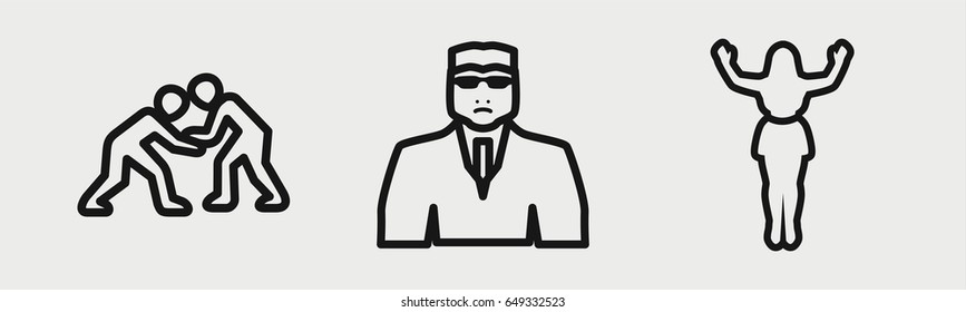 Set of 3 outline poseicons