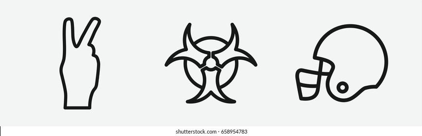 Set of 3 outline postericons
