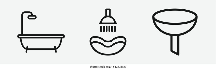 Set of 3 outline pouringicons