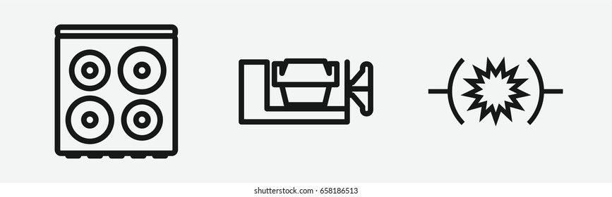 Set of 3 outline pressureicons