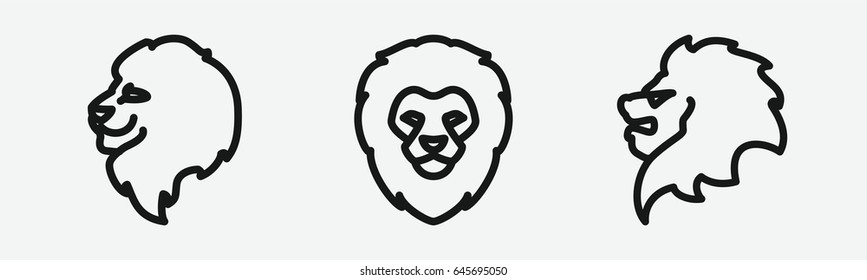 Set of 3 outline pride icons