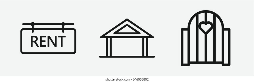 Set of 3 outline propertyicons