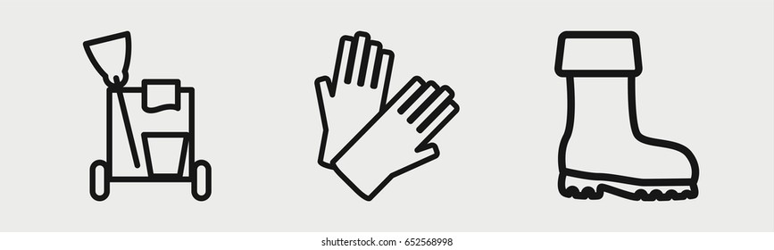 Set of 3 outline protective icons