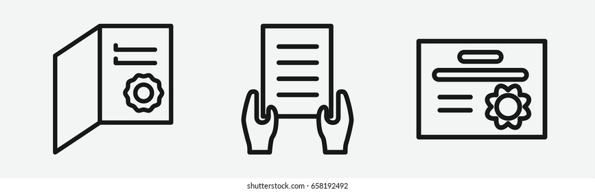 Set of 3 outline qualificationicons