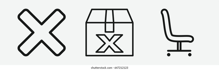 Set of 3 outline questionicons