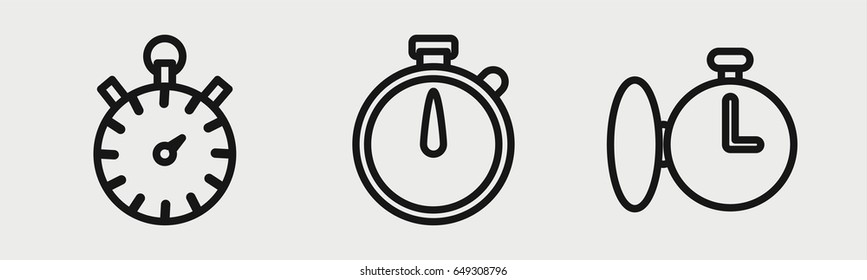 Set of 3 outline quickicons