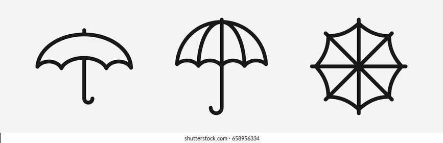 Set of 3 outline rainyicons