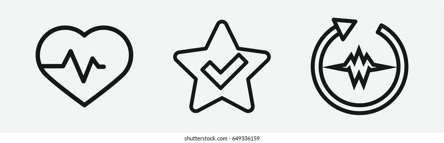 Set of 3 outline rateicons