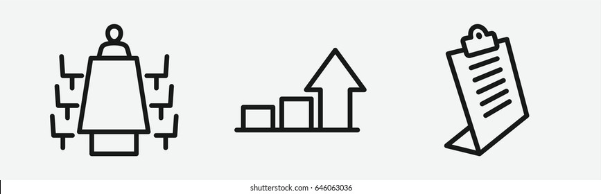 Set of 3 outline reporticons