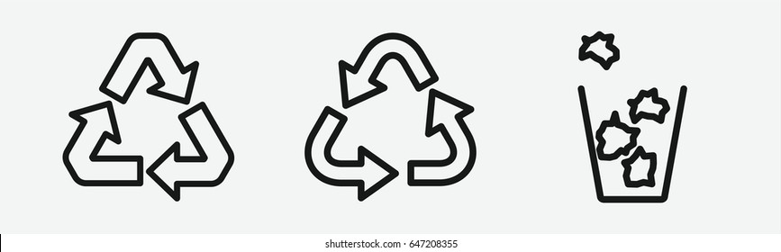 Set of 3 outline reuseicons