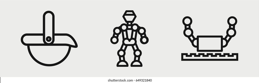 Set of 3 outline roboticicons