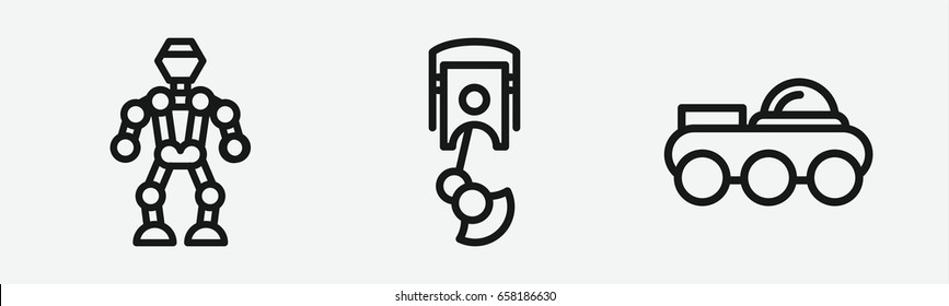 Set of 3 outline roboticicons