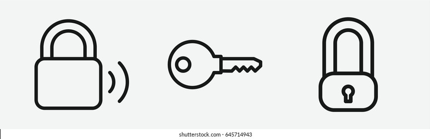 Set of 3 outline safeicons