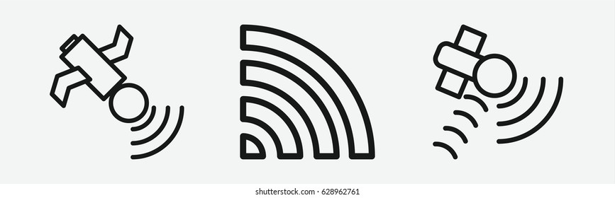 Set of 3 outline satelliteicons