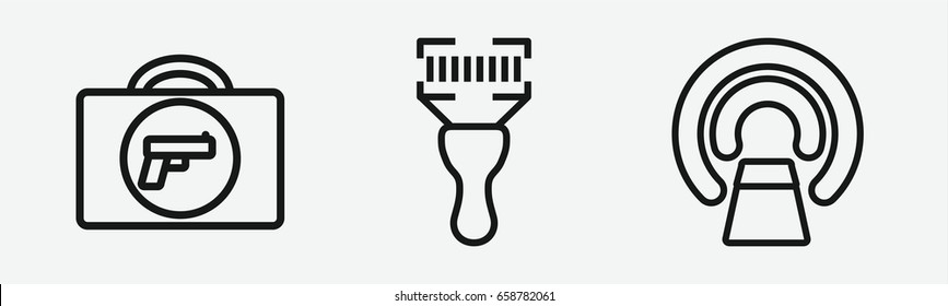 Set of 3 outline scannericons