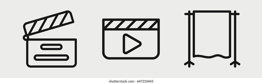 Set of 3 outline scene icons
