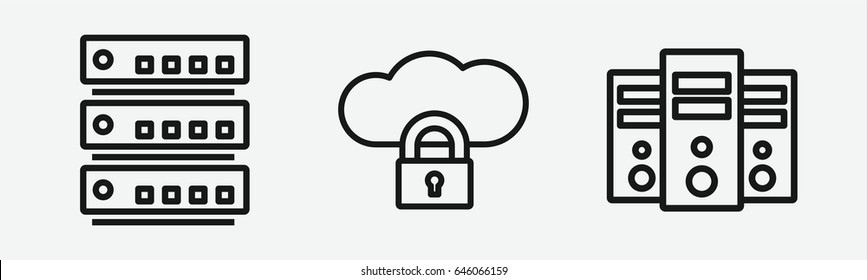 Set of 3 outline servericons
