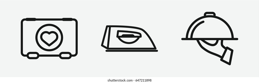 Set of 3 outline serviceicons