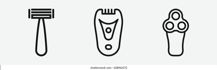 Set of 3 outline shavericons