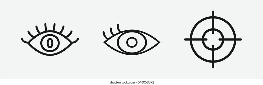 Set of 3 outline sighticons