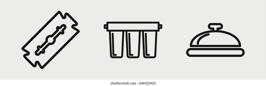 Set of 3 outline silvericons