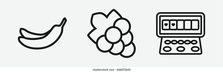 Set of 3 outline sloticons