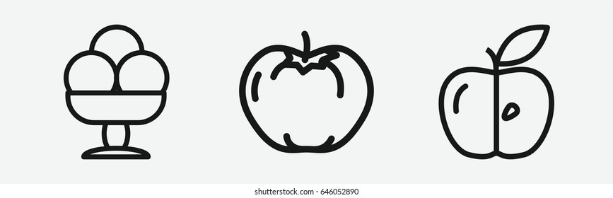 Set of 3 outline snackicons