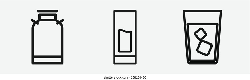 Set of 3 outline sodaicons