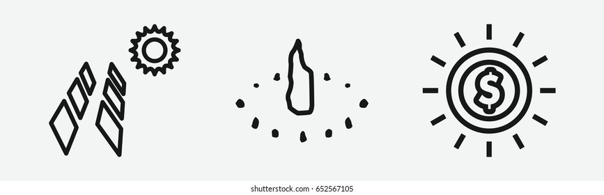 Set of 3 outline solaricons