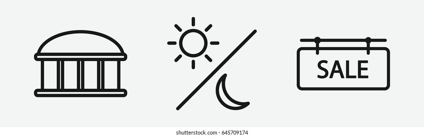 Set of 3 outline spaceicons