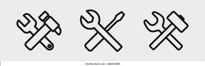 Set of 3 outline spannericons