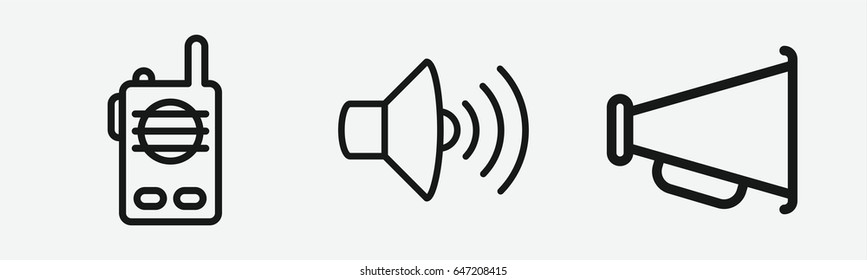 Set of 3 outline speakericons