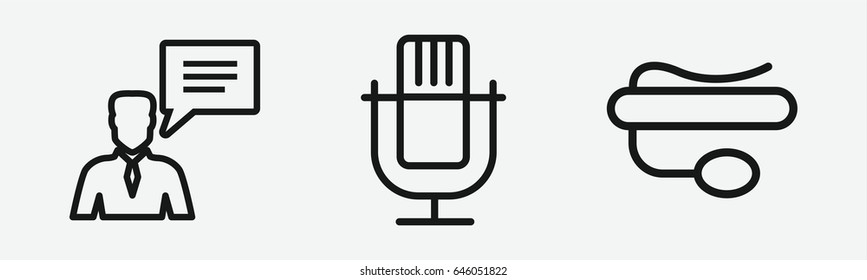 Set of 3 outline speakicons