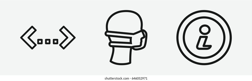 Set of 3 outline speechicons