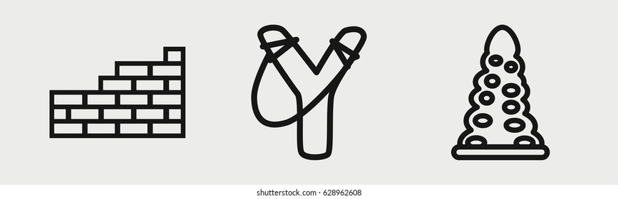 Set of 3 outline stoneicons
