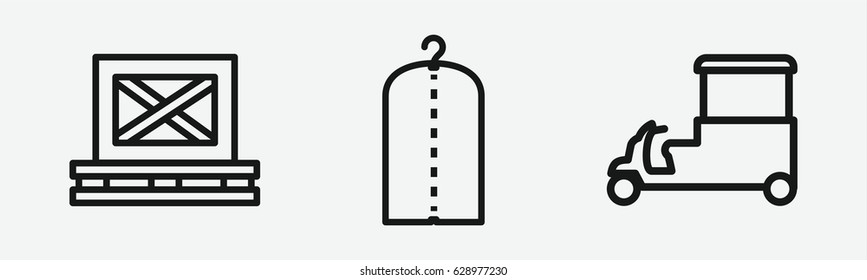 Set of 3 outline store icons