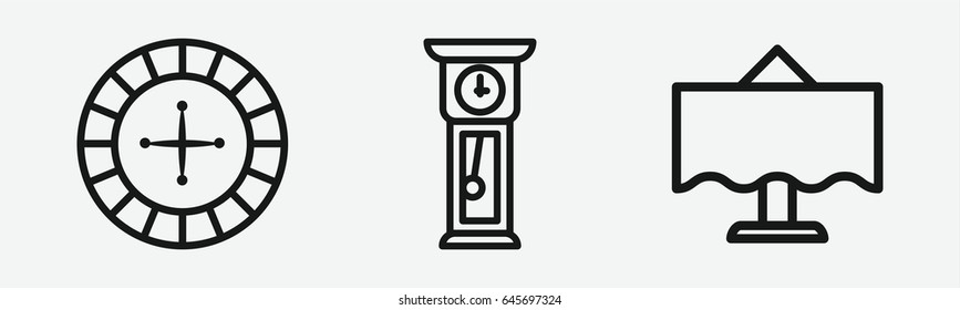 Set of 3 outline table icons