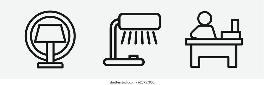 Set of 3 outline tableicons