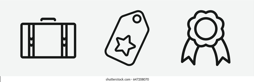 Set of 3 outline tagicons