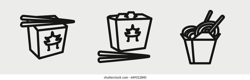 Set of 3 outline takeawayicons
