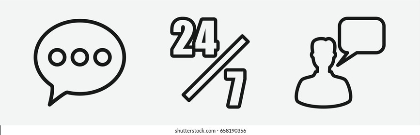 Set of 3 outline talkicons