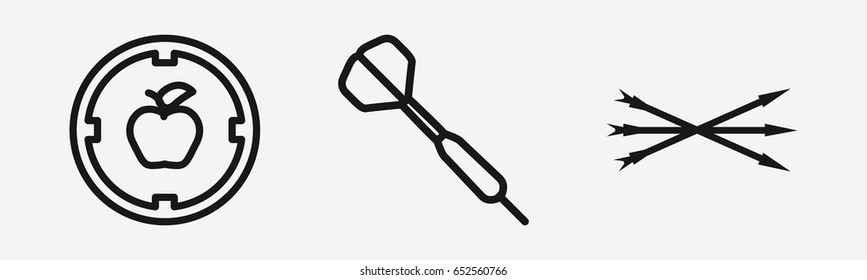 Set of 3 outline target icons
