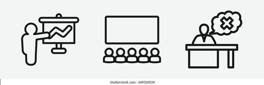 Set of 3 outline teachericons